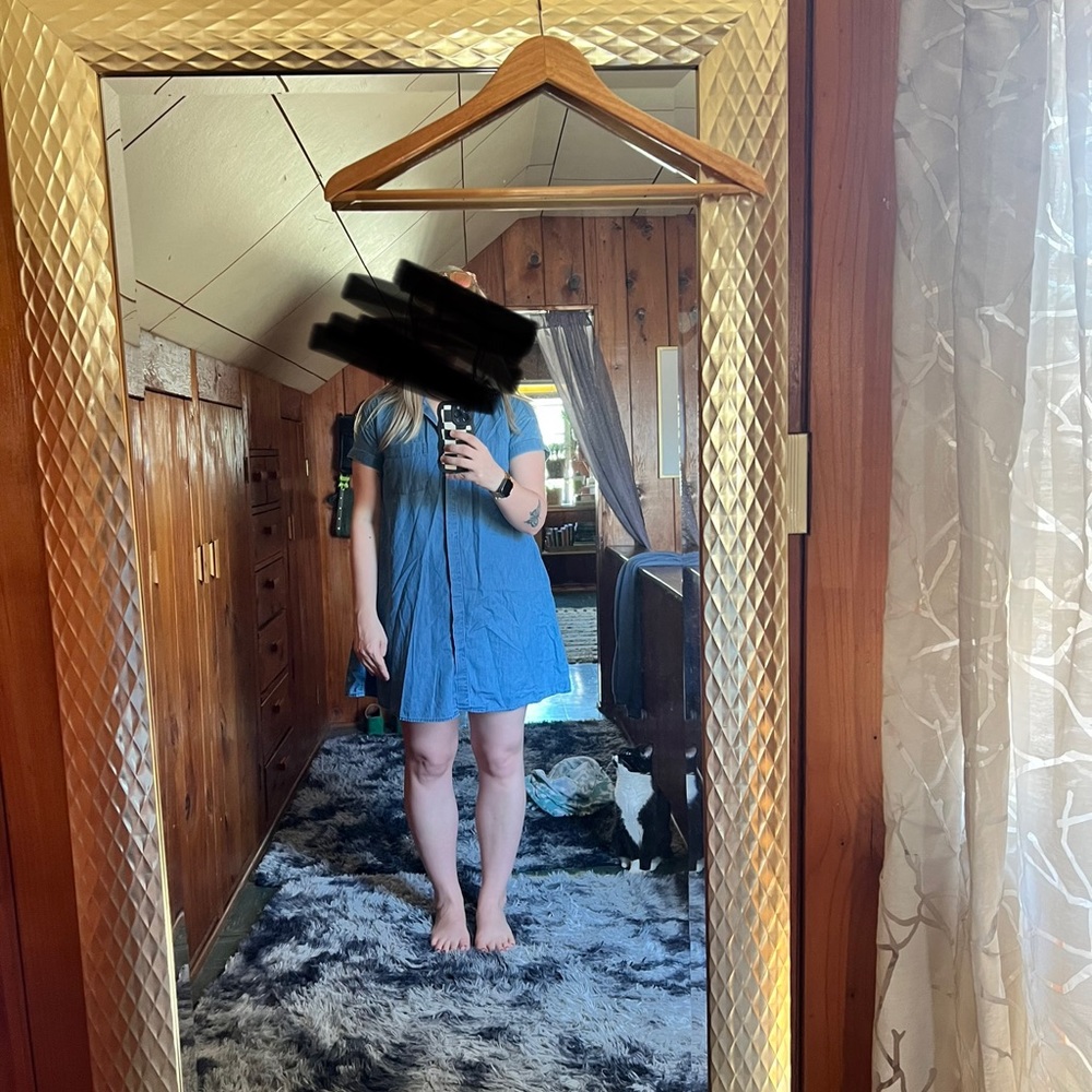 Denim blue button-up dress - Picture 5 of 5